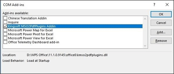 remove add-ins in excel