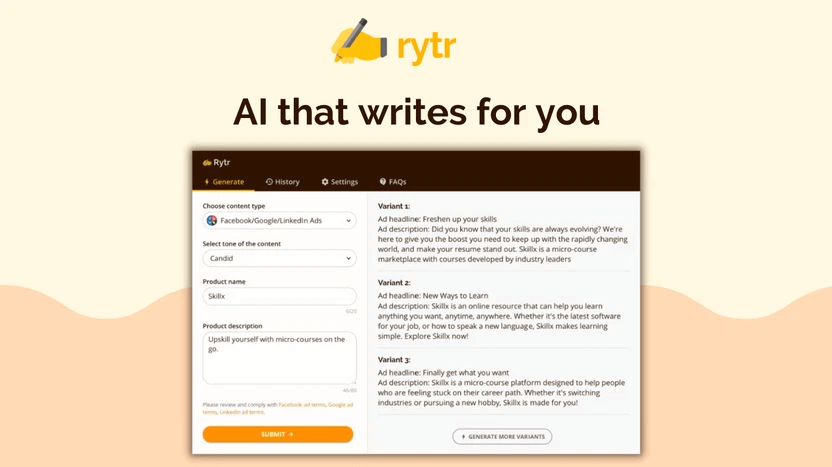 rytr script generator ai