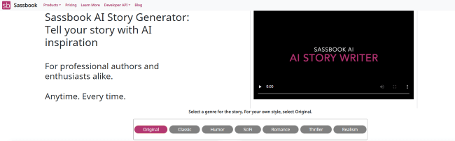 sassbook ai generated story maker