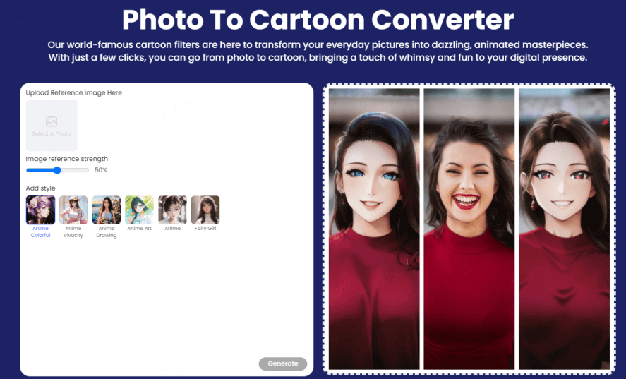 zmo.ai photo to cartoon converter