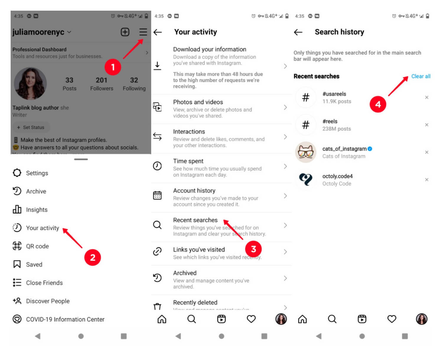 clear instagram cache by instagram app