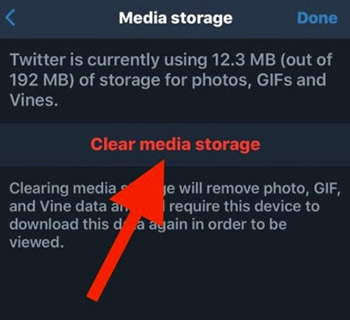 clear media storage on iphone