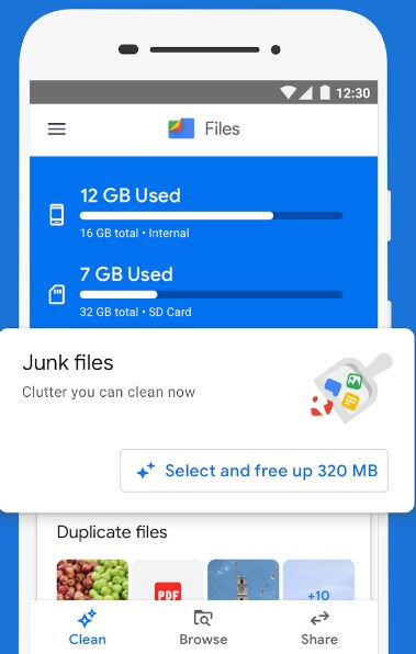files by google clean phone