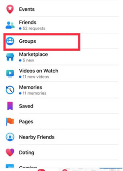 find facebook group on mobile