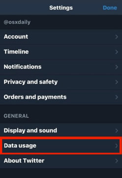 open data usage on iphone