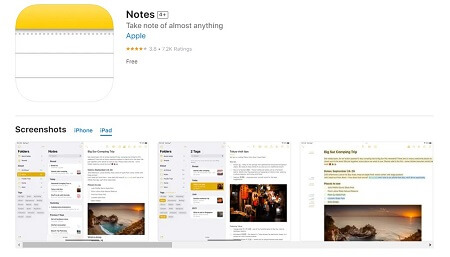 Apple Notes iPad