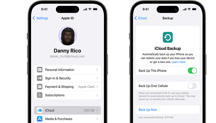 back up iphone data to icloud backup