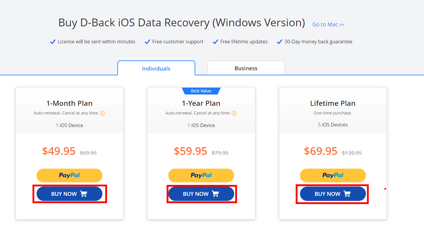 standard license for iMyFone D-Back