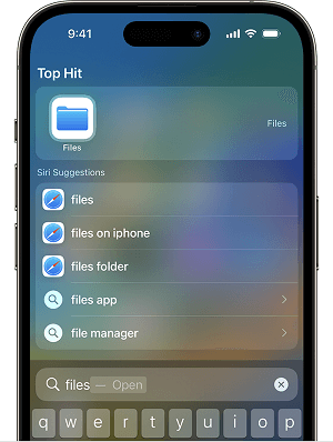 open files app on iPhone