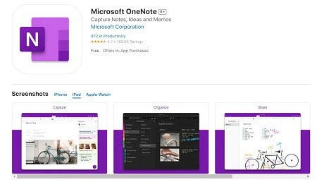 Microsoft OneNote iPad