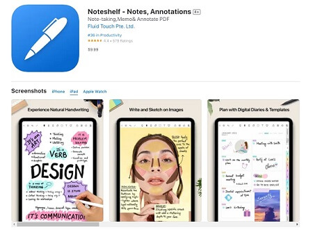 Noteshelf, Note-taking app