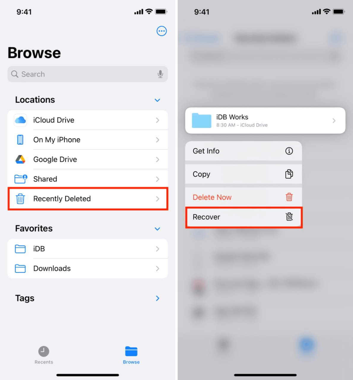 icloud files missing on iphone