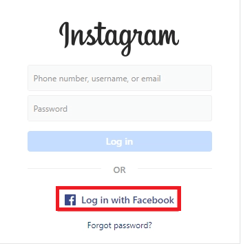 recover instagram account by Facebook
