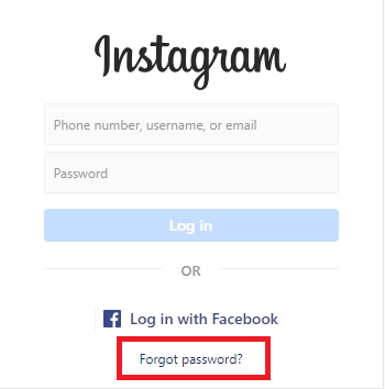 Recover Instagram account: without password, with Facebook