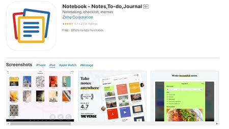 Zoho Notebook