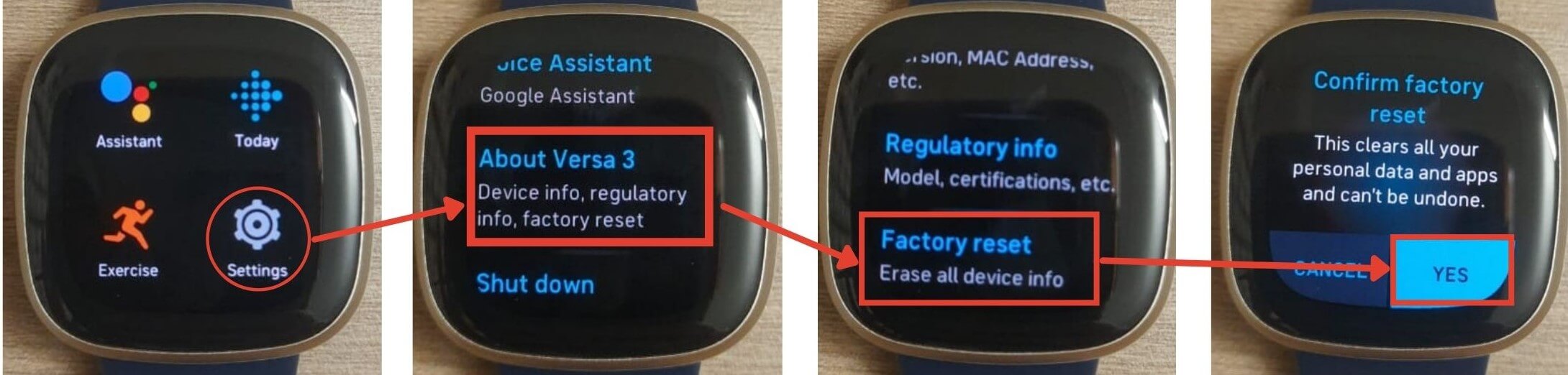 Fitbit factory reset