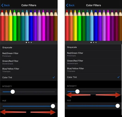 adjust iPhone brightness and color