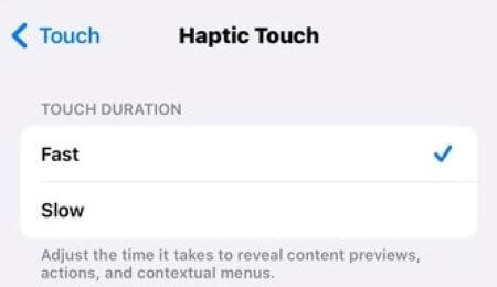 adjust haptic touch