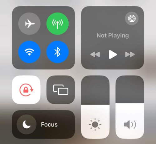 adjust iphone brightness from control center