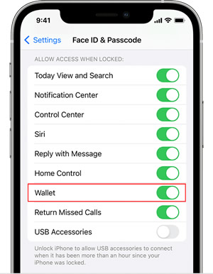 allow passcode access when iphone locked