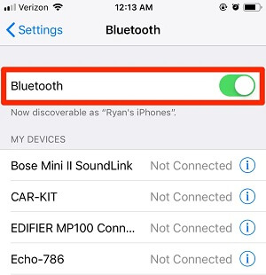 bluetooth not working
