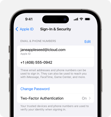 change apple id password