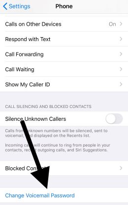 change voicemail passcode