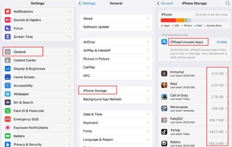 check iphone storage when iphone screen flashing