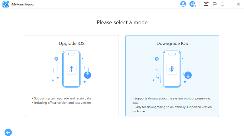  fixppo choose downgrade ios