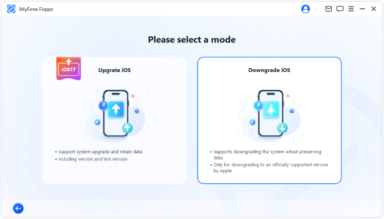 choose to downgrade iOS