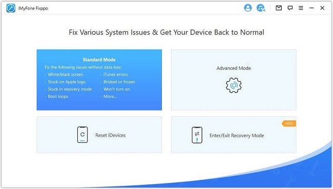 click standard mode on fixppo