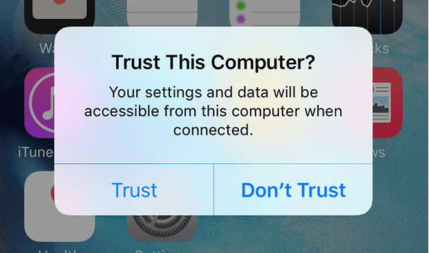 click to trust this computer