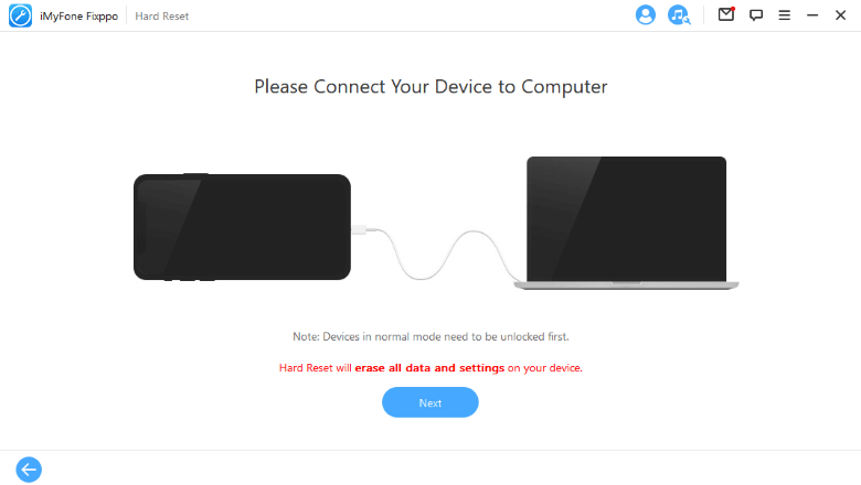 connect device to hard reset