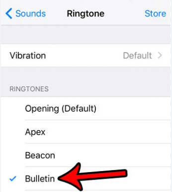custom ringtone selection