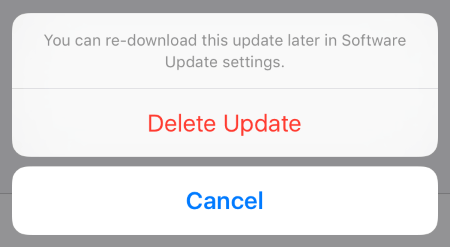 delete the ongoing update