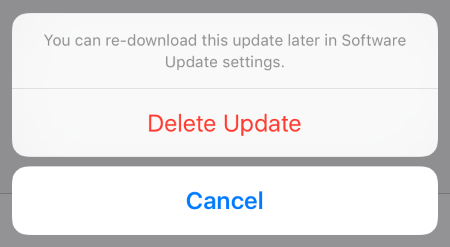 delete ongoing update to fix iPhone stuck on preparing update