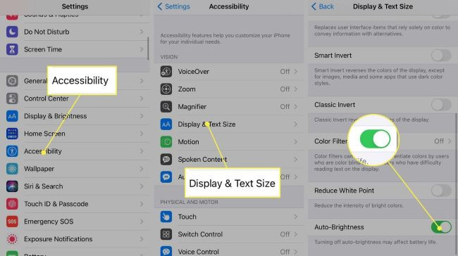 disable auto brightness on iphone