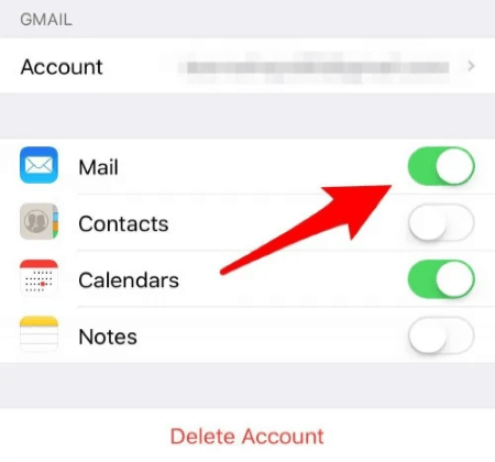 disable and reenaable mail account