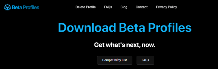 download beta profile