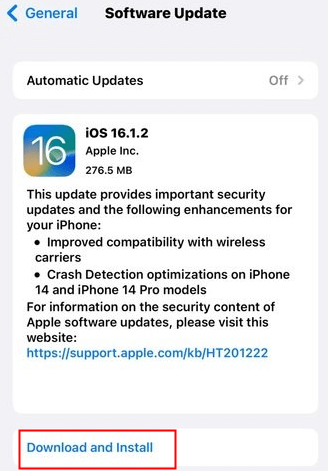 check for iOS system upgrade