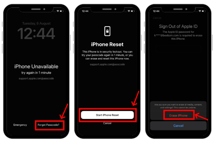 how to factory reset locked iphone from locked screen