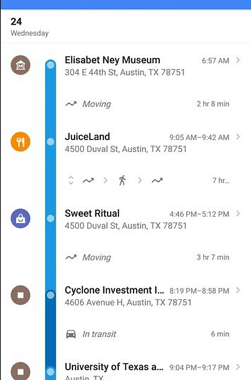 Google Maps Timeline