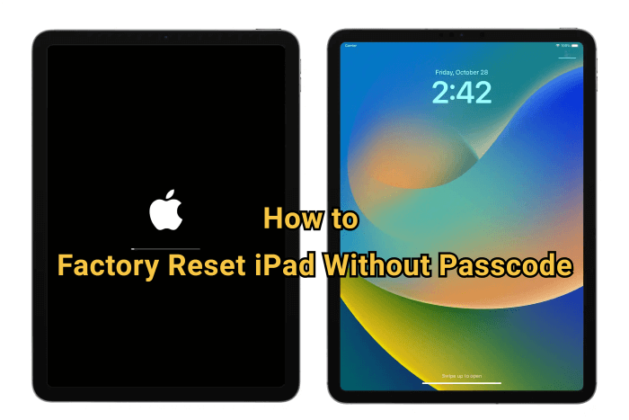 how to factory reset ipad without passcode