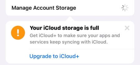iCloud storage is full