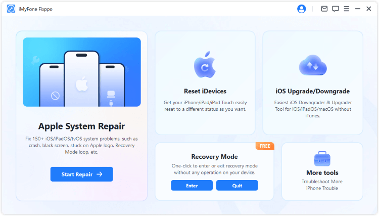 interface of iMyFone Fixppo iOS system recovery