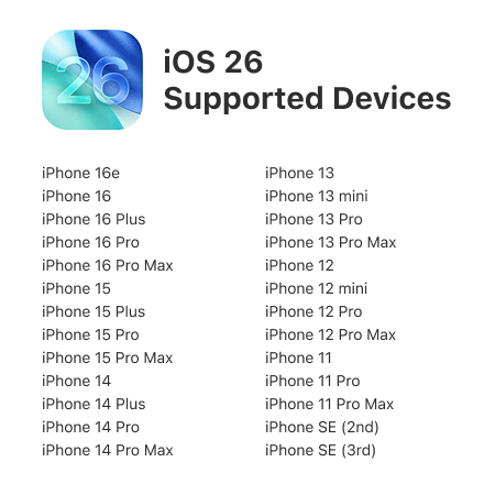 ios 26 supported devices