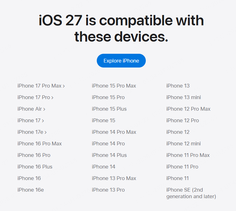 ios 27 compatibility