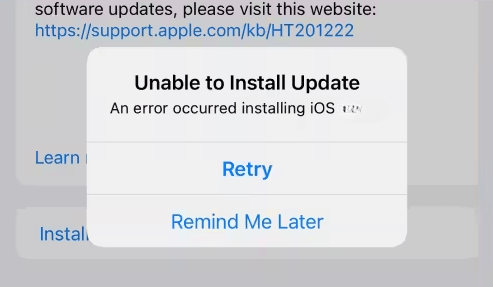ios won't install update