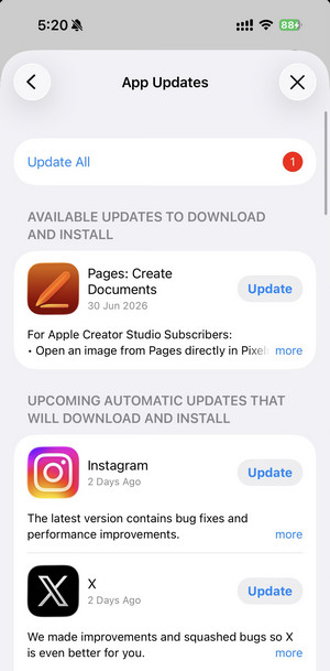 iphone app updates