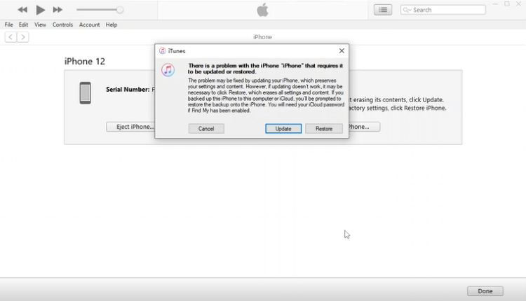 restore iphone with itunes